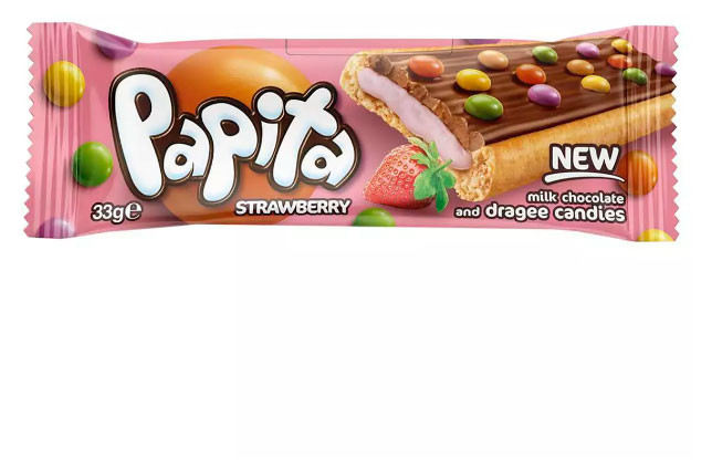 

Печенье Papita с клубничной начинкой и драже, 33 г