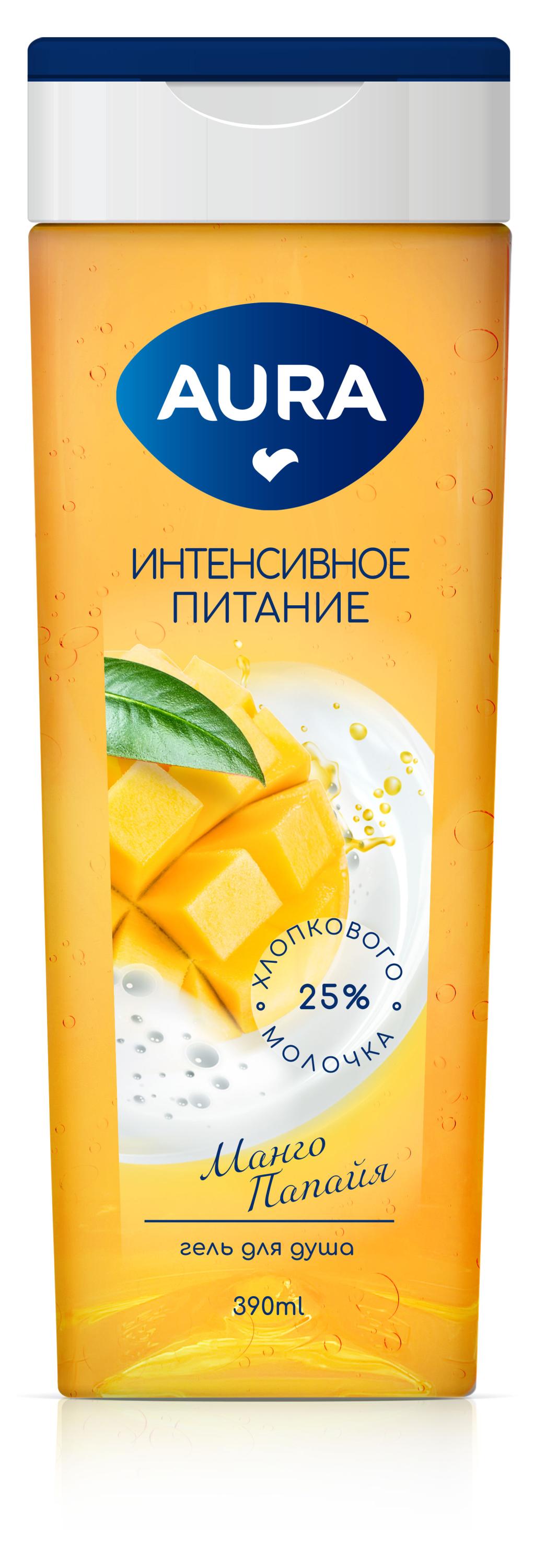 

Гель для душа Aura Манго и папайя, 390 мл