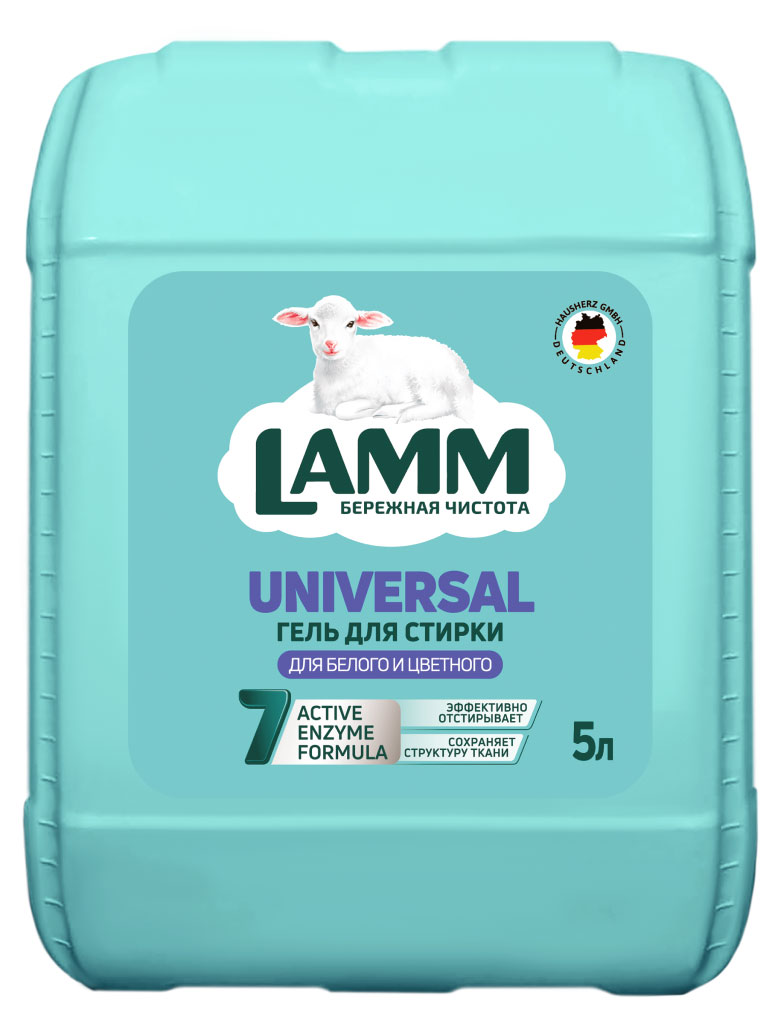Изображение товара Гель для стирки Lamm Universal 5 литров для хлопка и цветных тканей