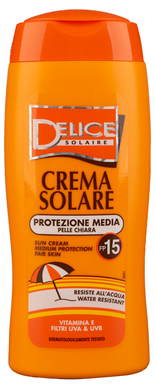 Изображение товара Солнцезащитный крем Delice SPF15 250 мл защита от солнца для лица и тела