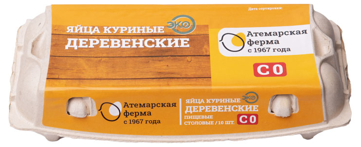 

Яйцо куриное Атемарская ферма Деревенское С0 цвет в ассортименте, 10 шт