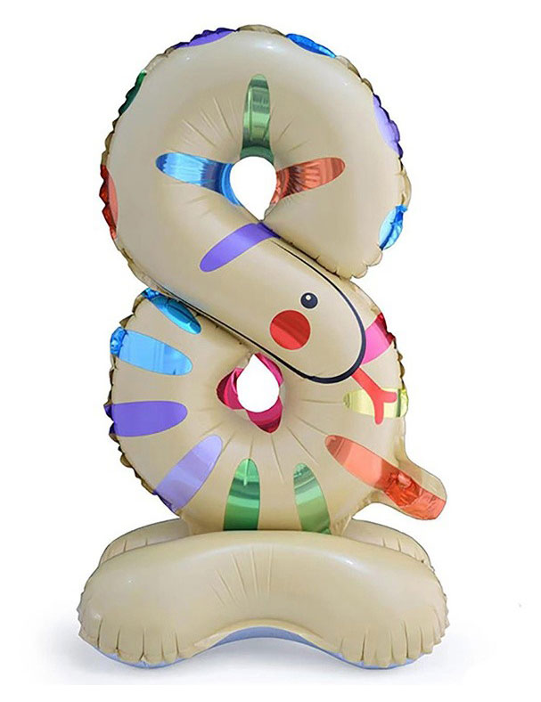 Изображение товара Фольгированный шар цифра 8 Змея Веселая затея 56 см на подставке