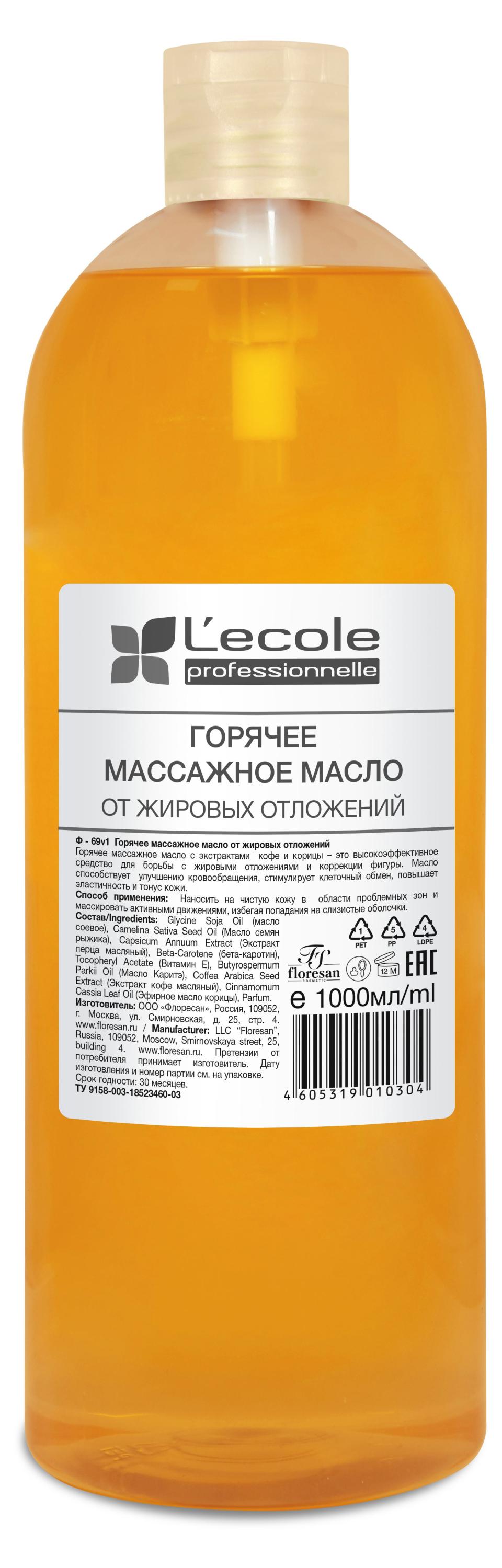

Масло массажное Floresan Горячее от жировых отложений, 1 л