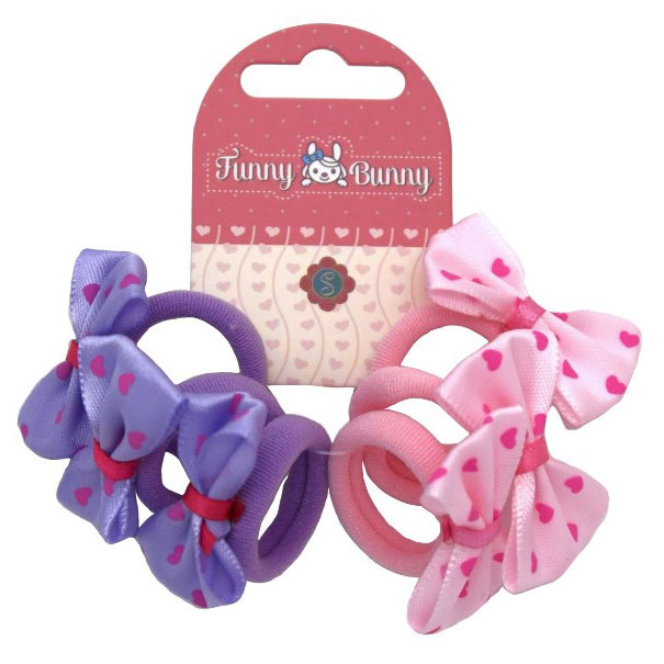 

Резинка для волос c бантиком Funny Bunny в ассортименте ACH1-11, 6 шт