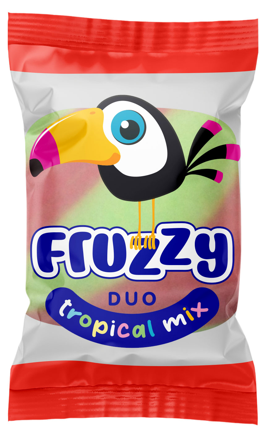 

Конфеты Fruzzy Duo тропический вкус микс жевательные, вес