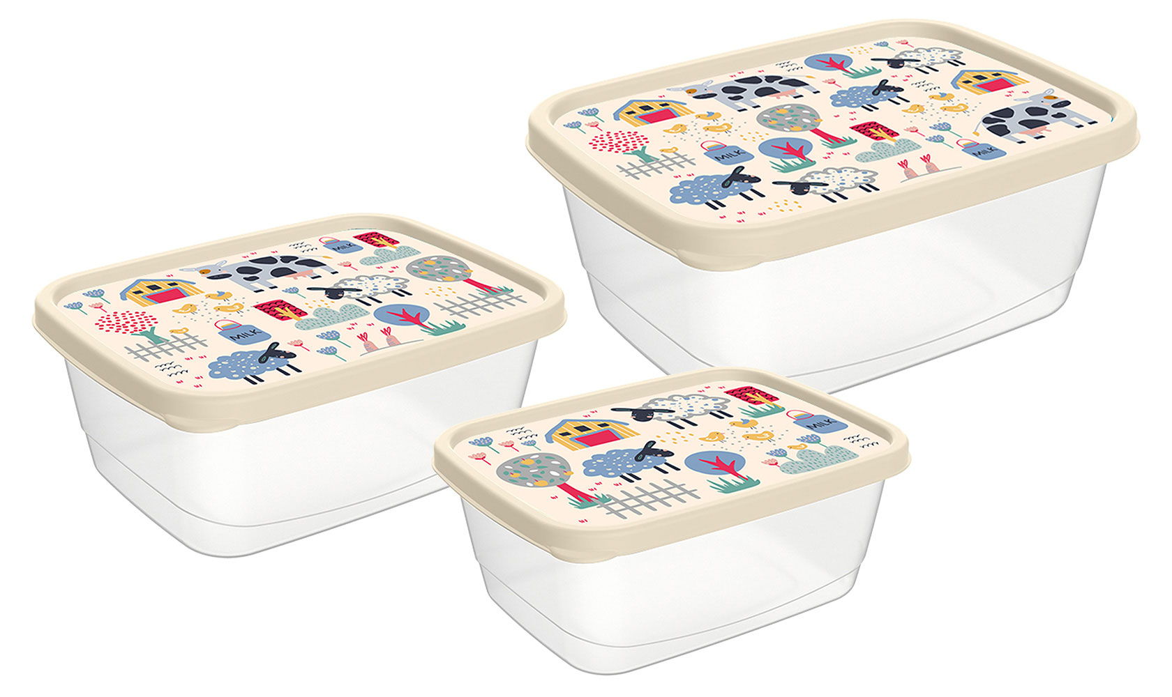 

Комплект контейнеров для продуктов Idiland 0,5л + 0,85 л + 1,5 л, 3 шт