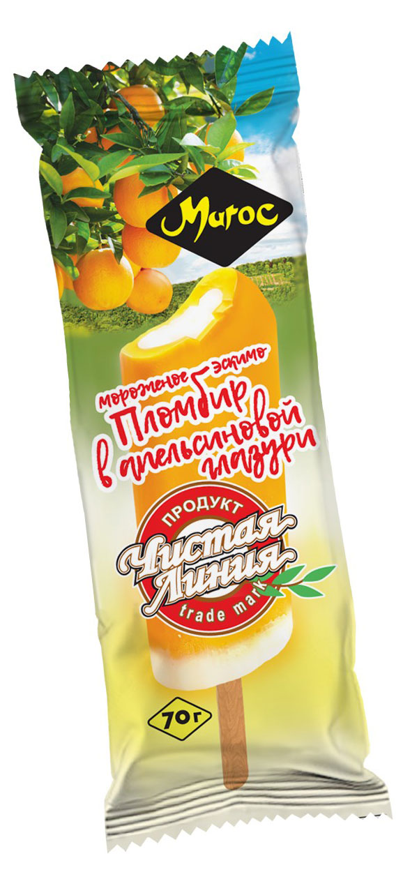 

Мороженое пломбир Чистая Линия в апельсиновой глазури БЗМЖ, 70 г