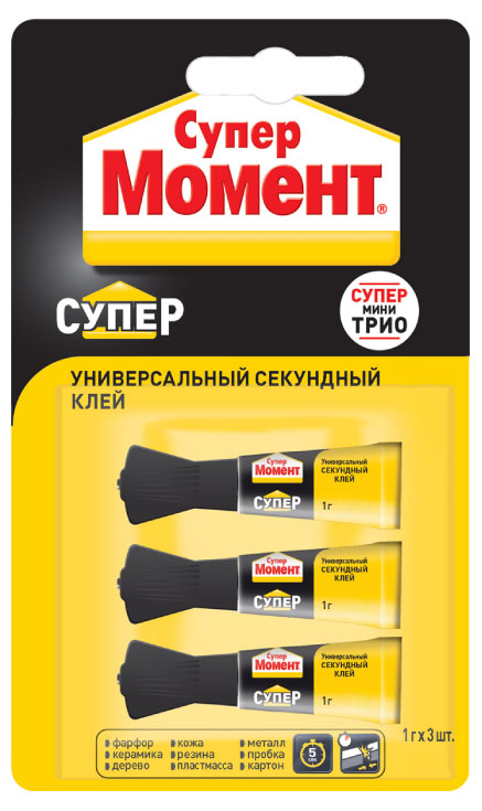 

Клей Момент Мини-Трио, 3x1 г