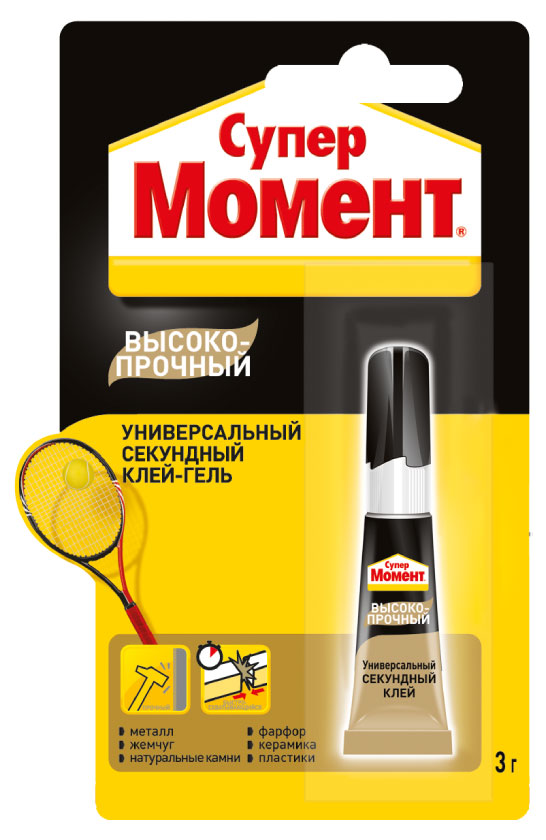 

Клей-гель секундный Супер Момент высокопрочный, 3 г