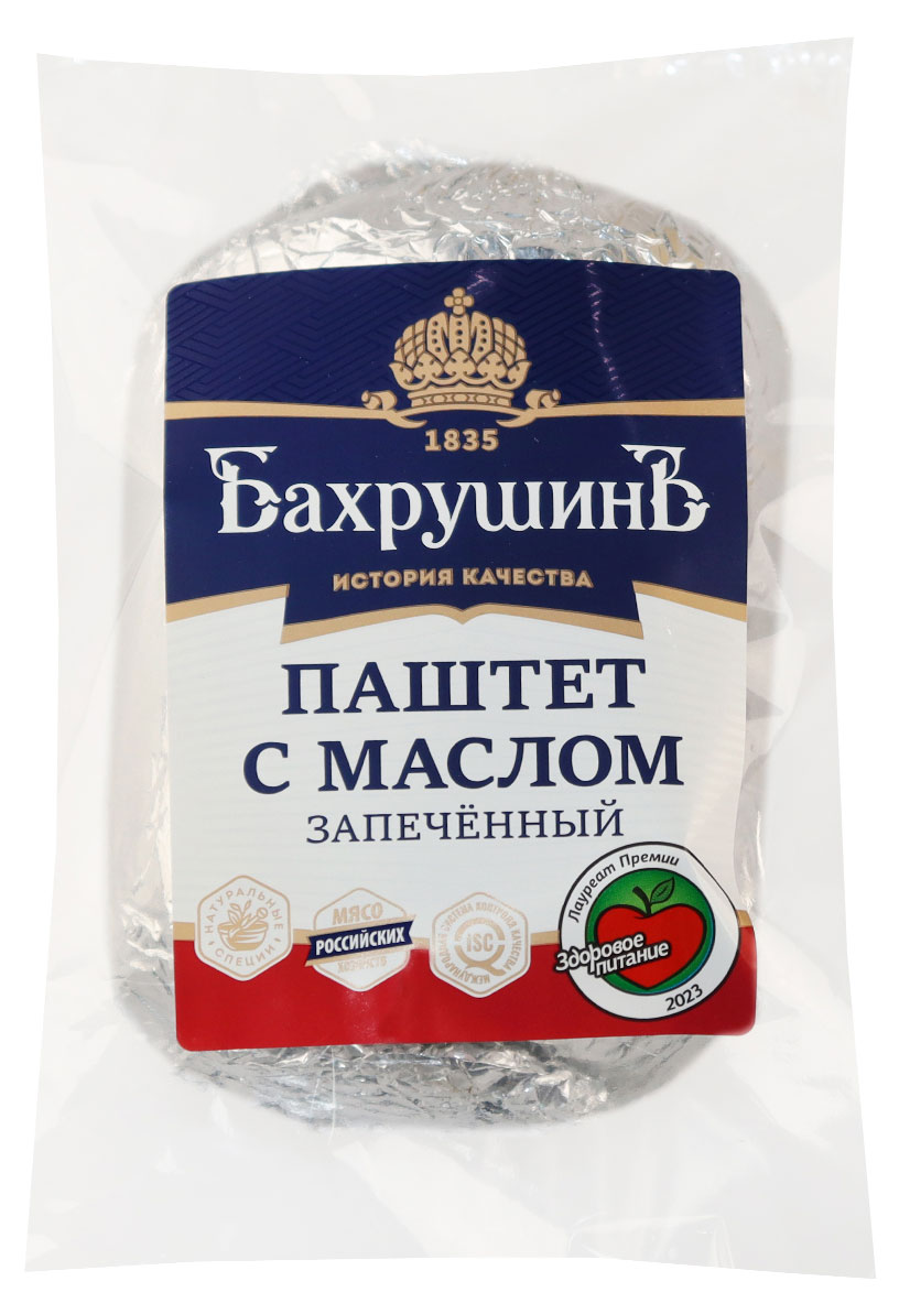 

Паштет печеночный из куриной и свиной печени Бахрушинъ с маслом, 370 г