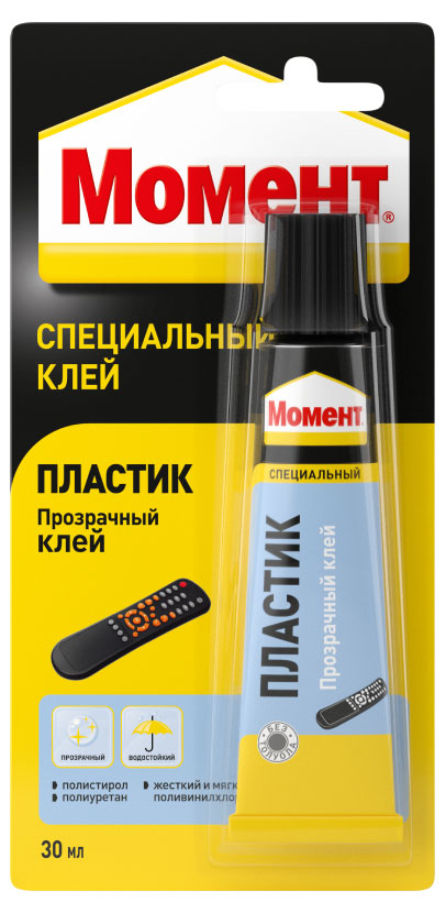 

Клей Henkell Момент пластик прозрачный, 30 мл