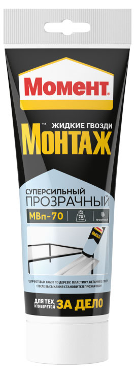 

Клей Henkell Момент Монтаж суперсильный прозрачный, 185 г