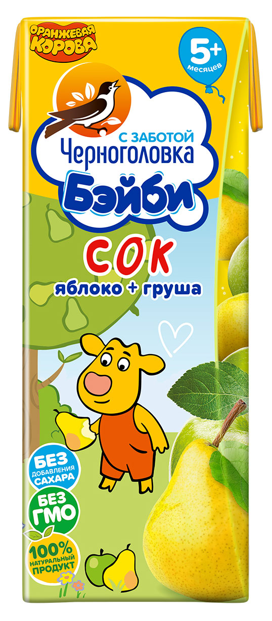 

Сок Черноголовка Бэйби Яблоко-груша с 5 месяцев, 200 мл