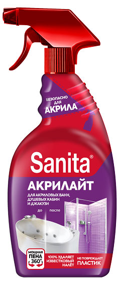 

Средство чистящее Sanita Акрилайт для удаления известкового налета, 500 мл