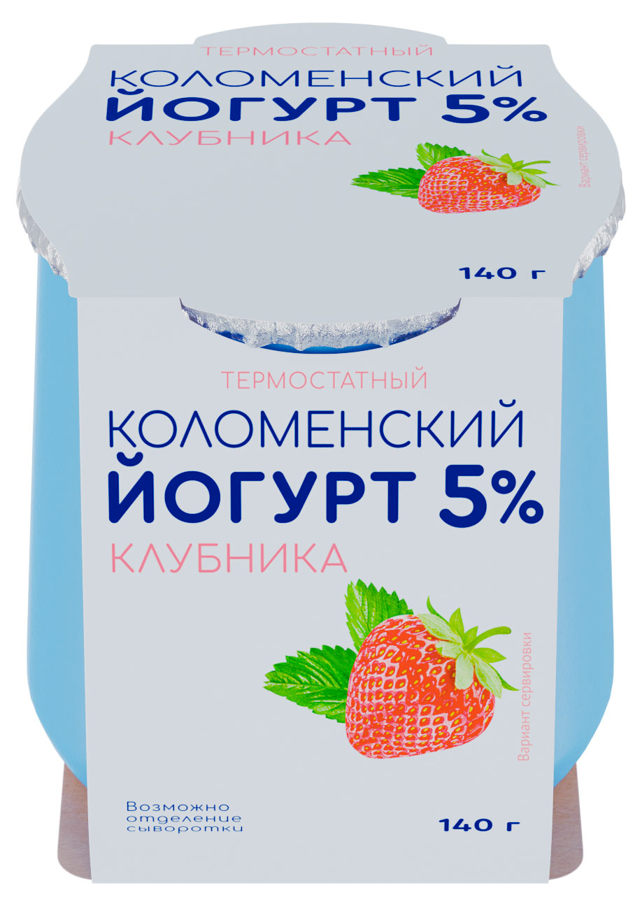 

Йогурт Коломенское клубника 5%, 140 г