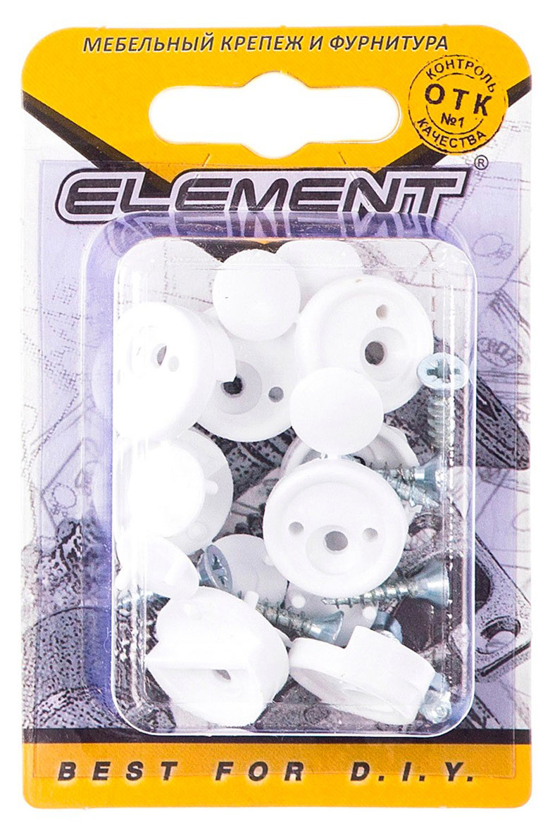 

Зеркалодержатель пластиковый Element с шурупами белый, 8 шт