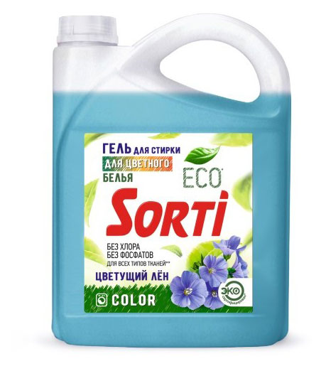 

Гель для стирки Sorti Цветущий лен, 4,8 л