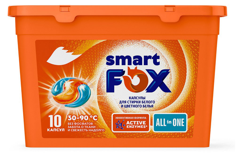 

Капсулы для стирки Smart Fox All in One, 10 шт
