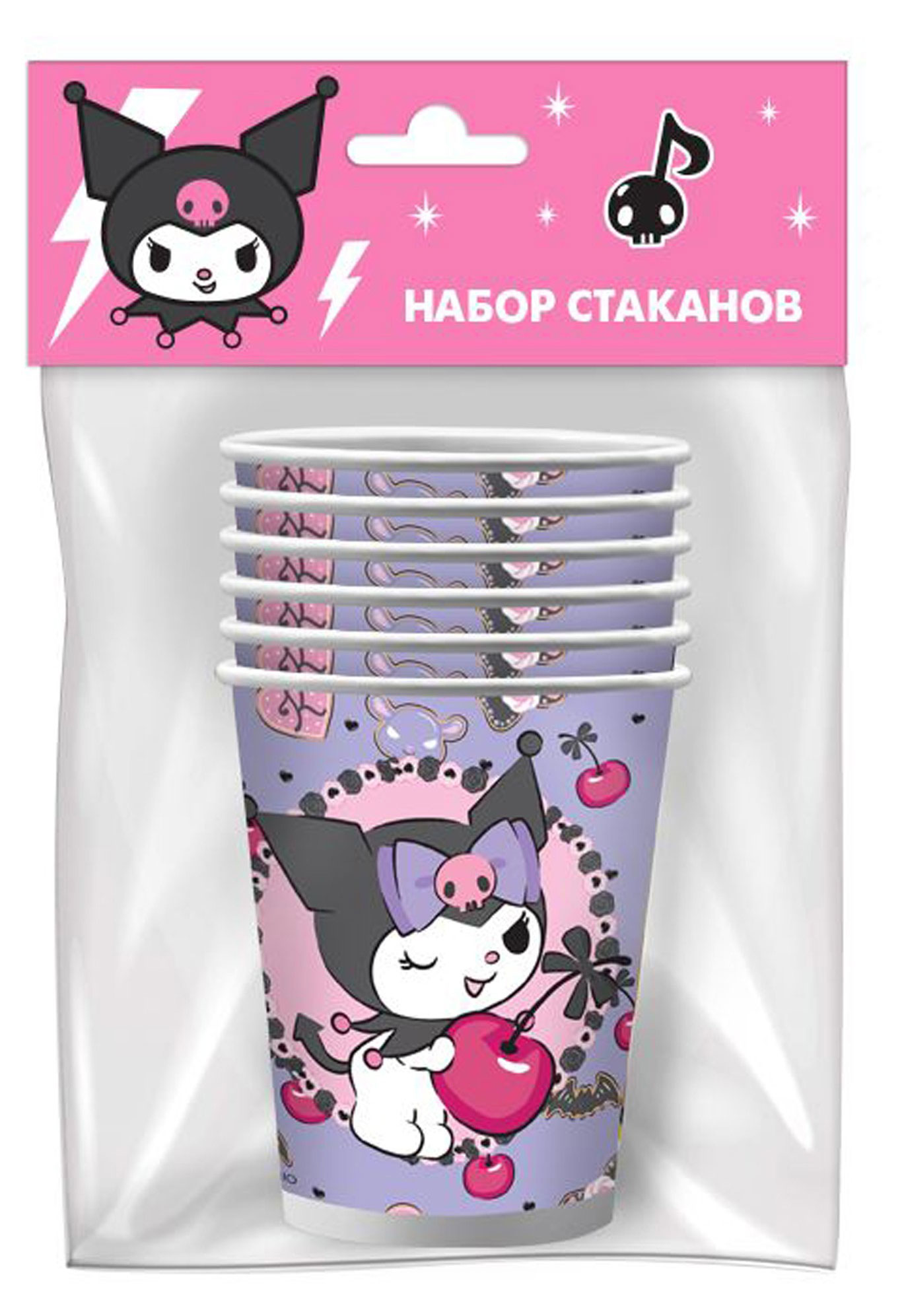 

Набор одноразовых стаканов Nd play Любимая Вишенка Kuromi 250 мл, 6 шт