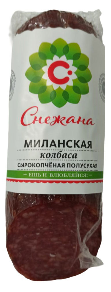

Колбаса сырокопченая Снежана Миланская ~ 0,4 кг