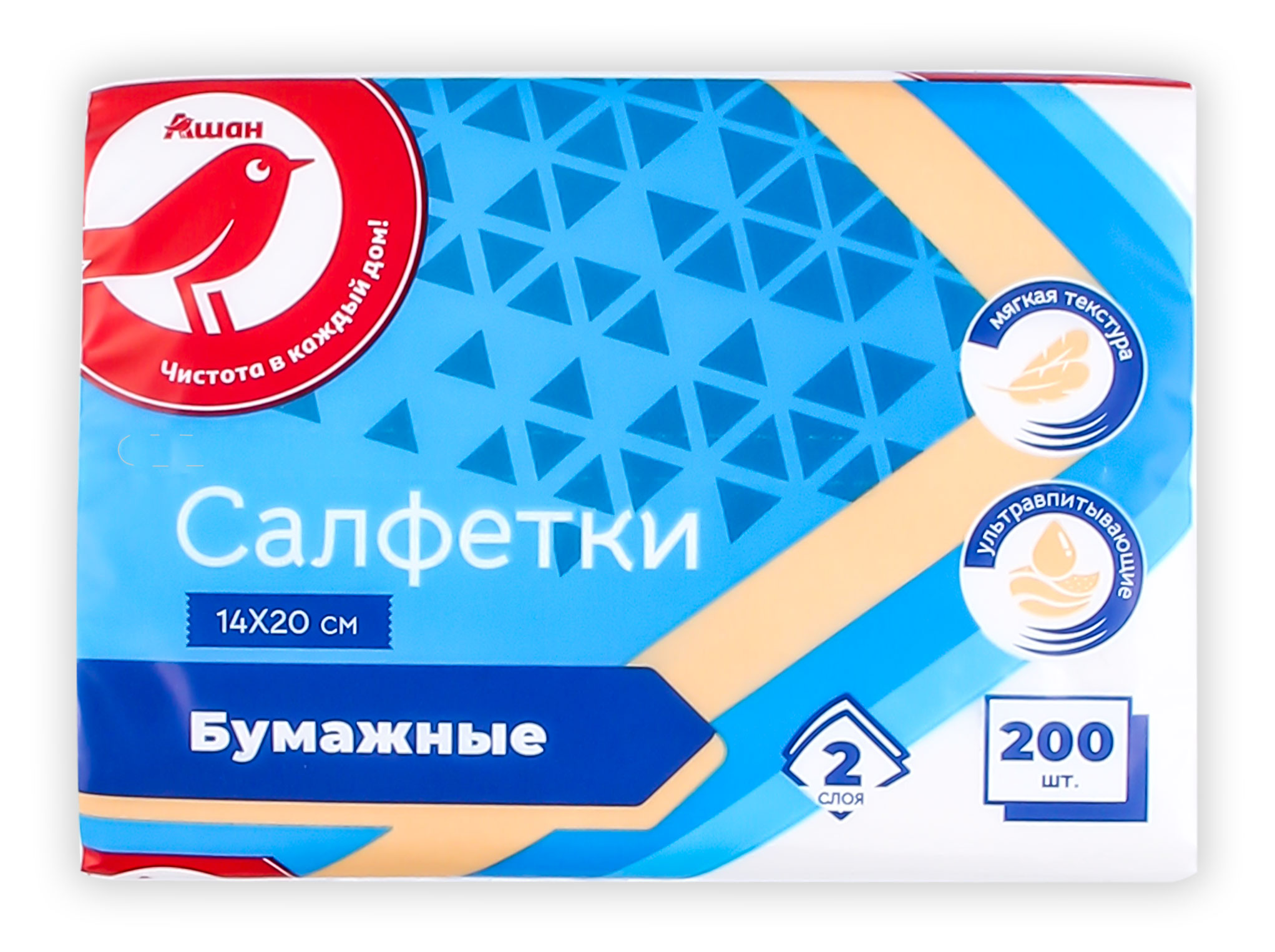 

Салфетки АШАН Красная птица косметические, 200 шт