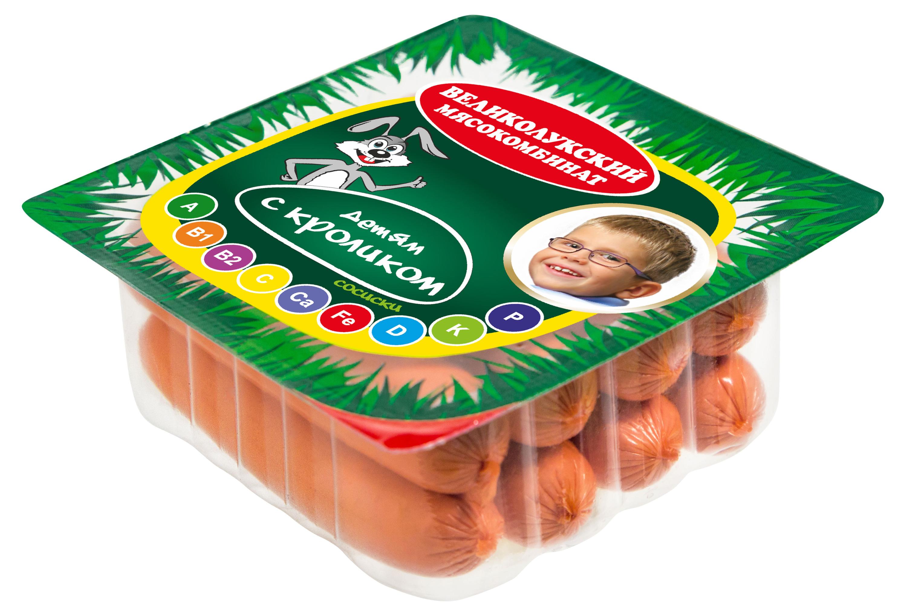 

Сосиски детские Великолукский мясокомбинат с кроликом, 330 г