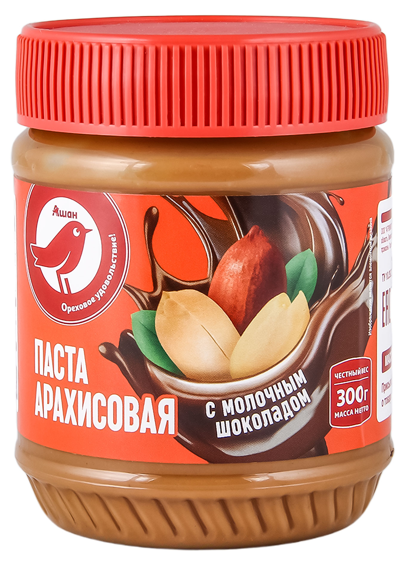 

Паста арахисовая АШАН Красная птица с молочным шоколадом, 300 г