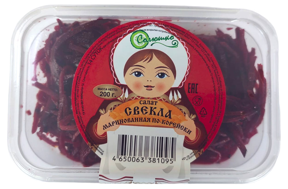 

Салат Солюшко Свекла маринованная по-корейски, 200 г
