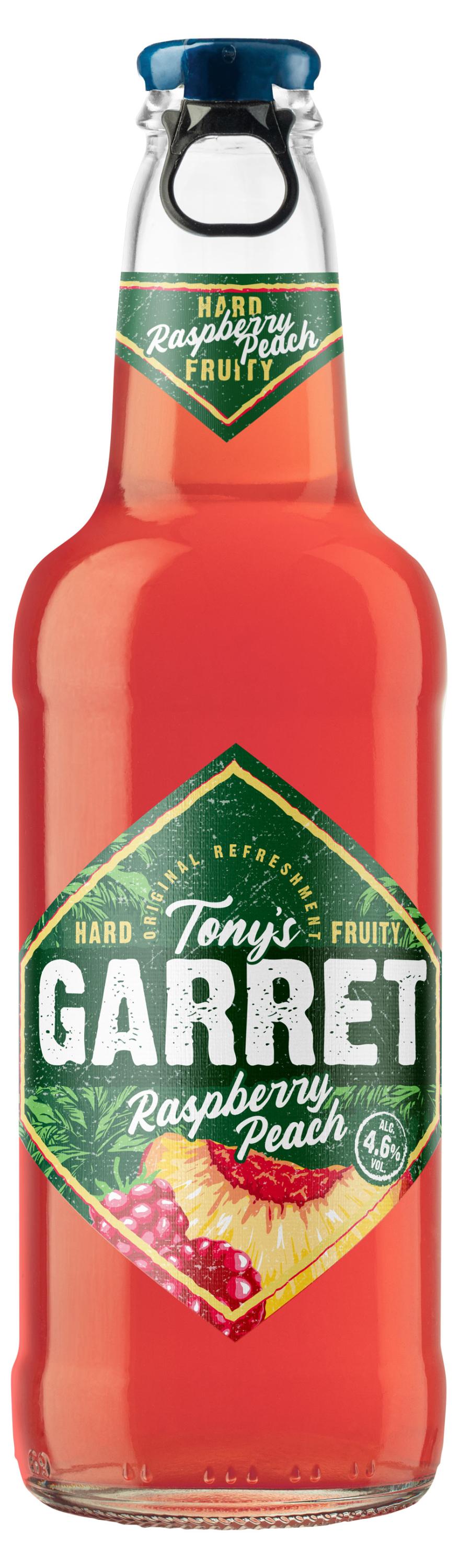 

Пивной напиток Tony's Garret Hard Raspberry Peach, 400 мл