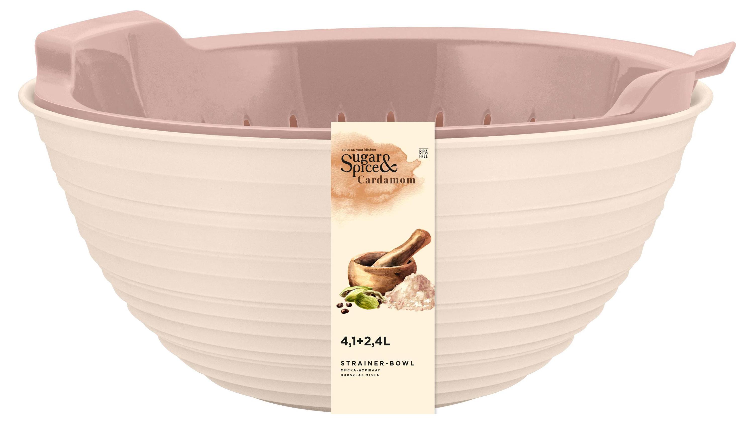 

Миска-дуршлаг Sugar&Spice Cardamom Freshberry, 4,1 + 2,4 л