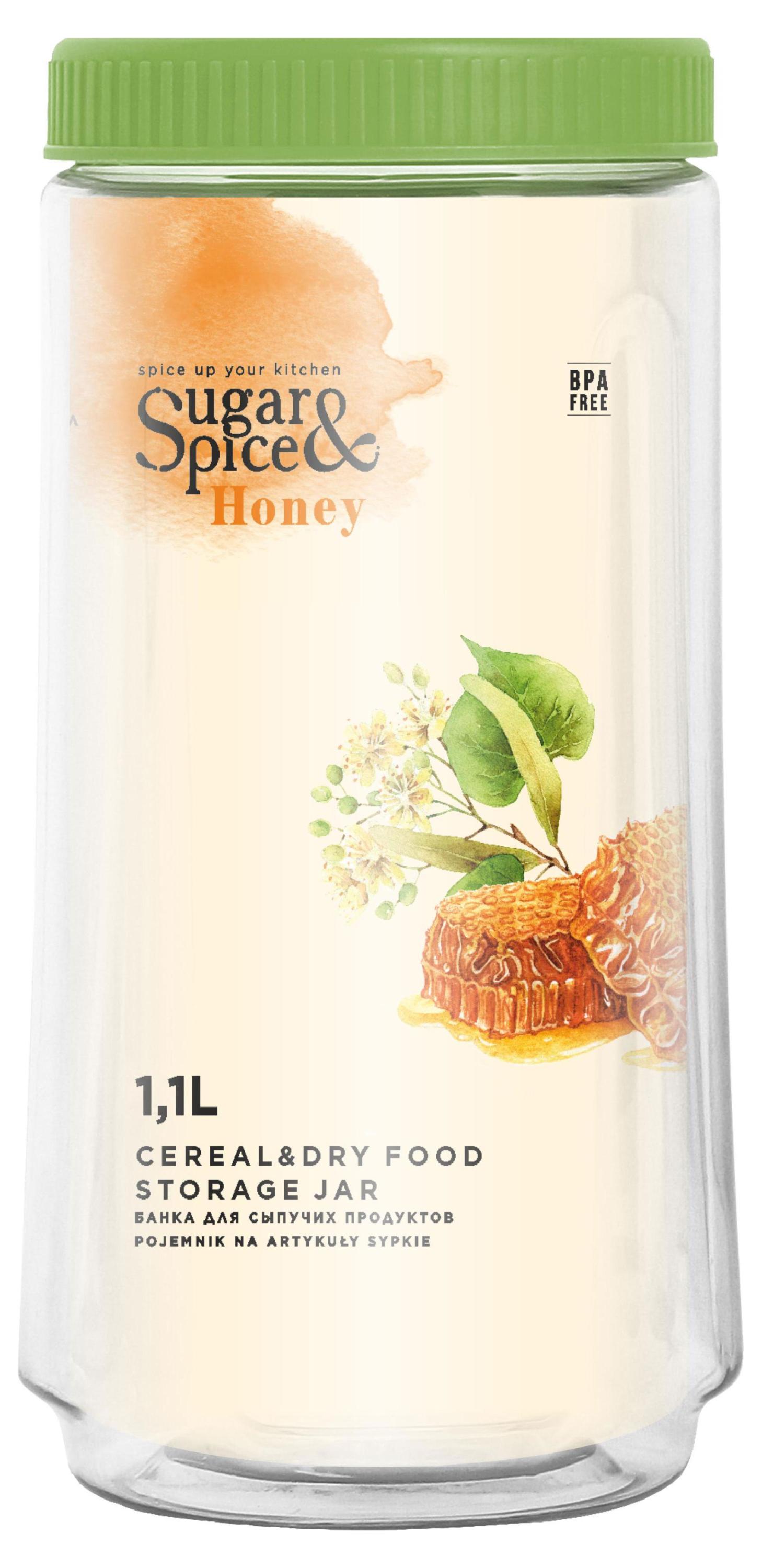 

Банка для сыпучих продуктов Sugar&Spice Honey Freshberry, 1,1 л