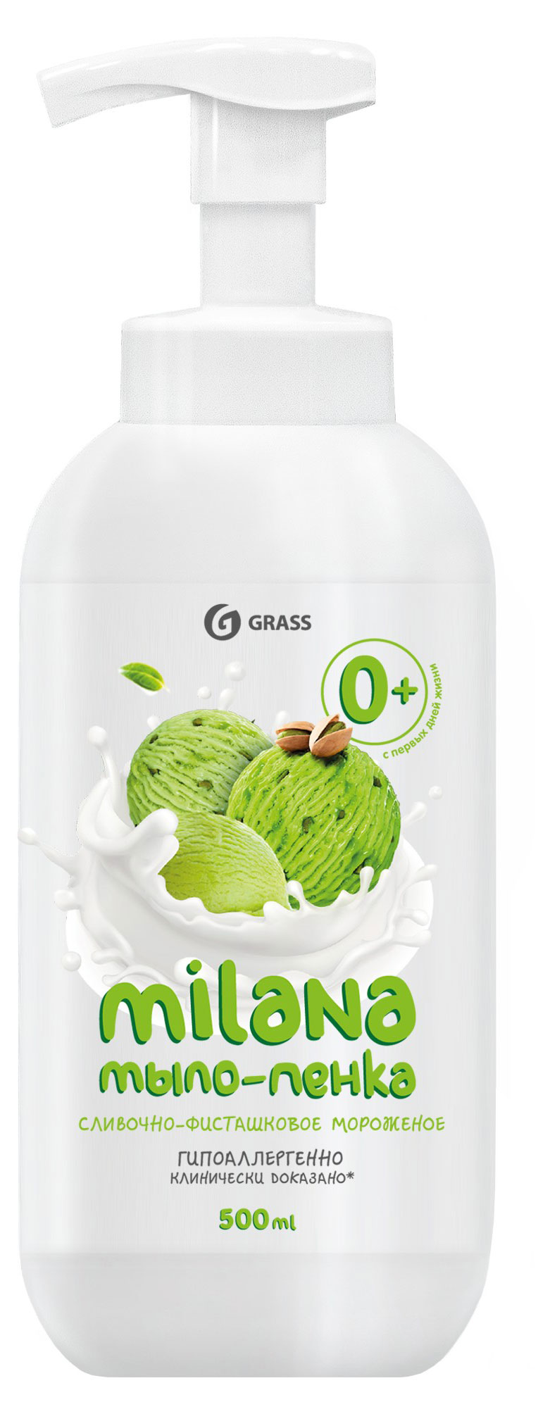 

Мыло-пенка для рук Grass Milana Сливочно-фисташковое мороженое, 500 мл