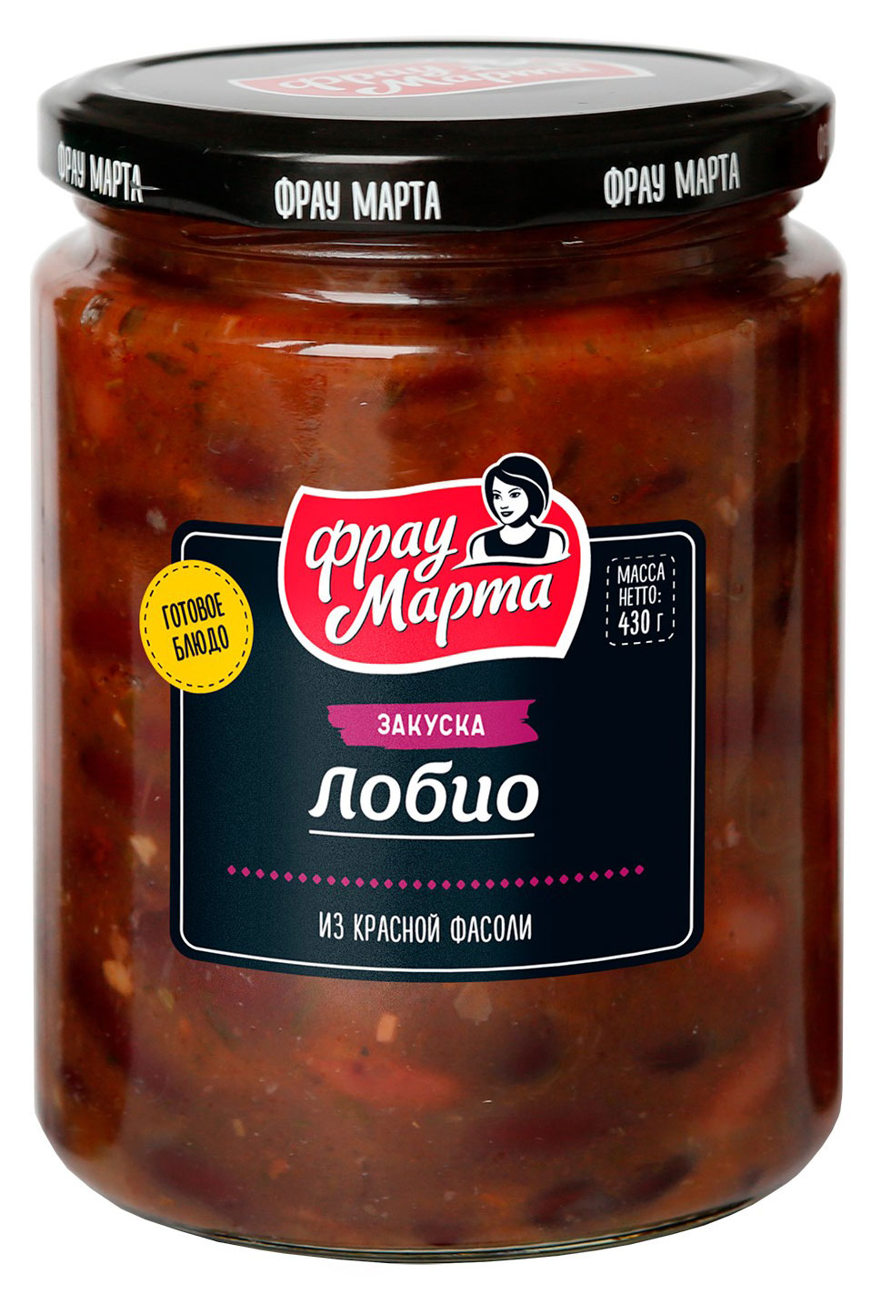 

Закуска из красной фасоли Фрау Марта Лобио, 430 г