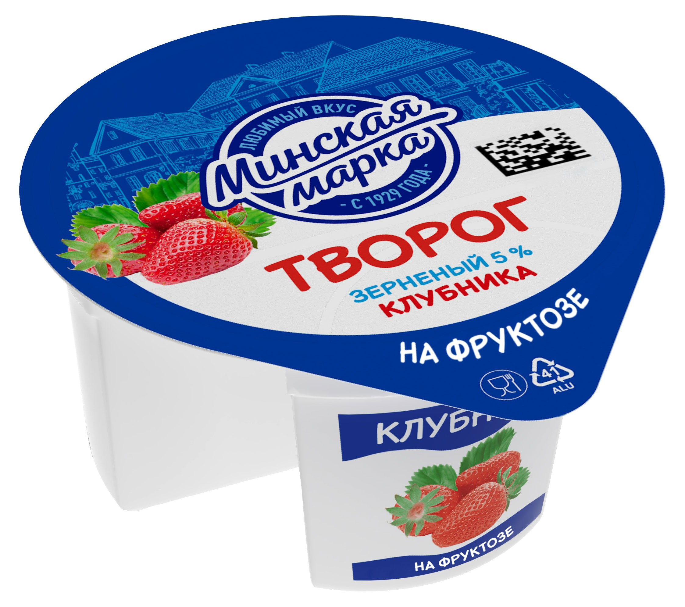 

Творог зерненый Минская марка с клубникой 5% БЗМЖ, 140 г