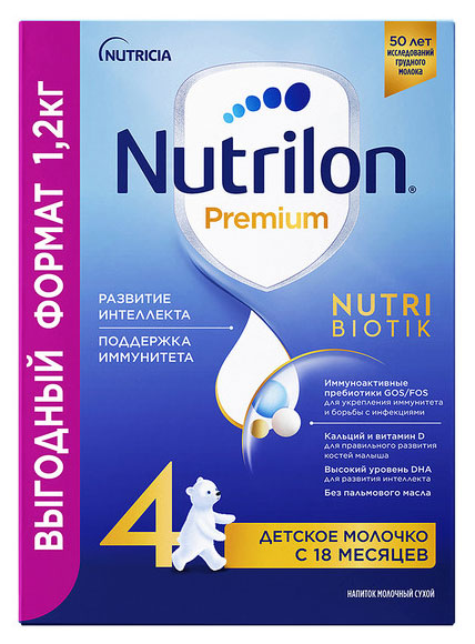 

Смесь сухая молочная Nutrilon Premium Junior 4 от 18 мес. БЗМЖ, 1,2 кг