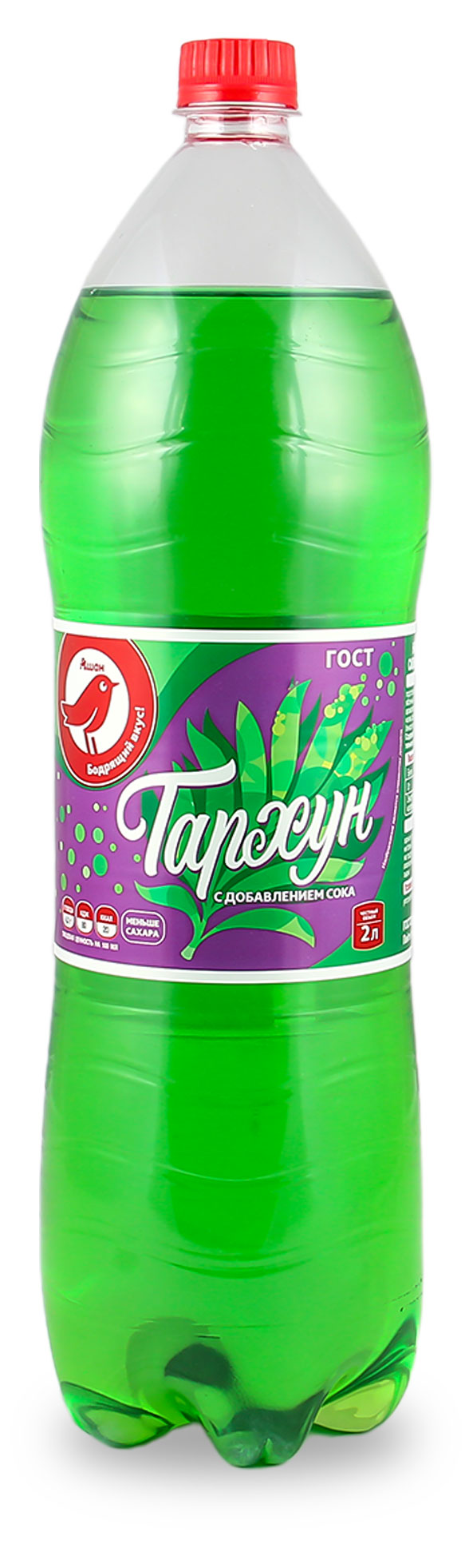 Изображение товара Напиток сильногазированный АШАН Красная птица Тархун, 2 л