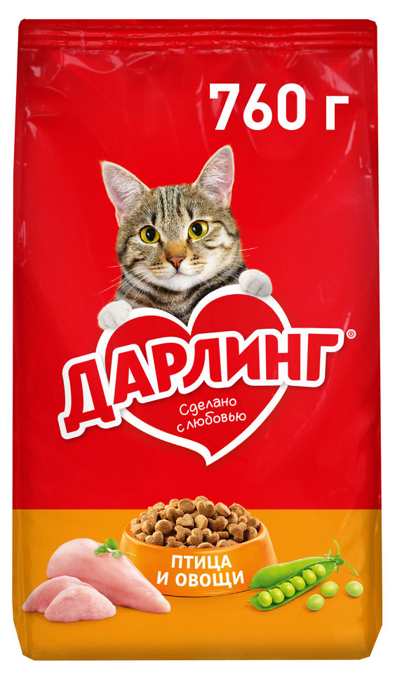 

Сухой корм для кошек Дарлинг птица и овощи, 760 г
