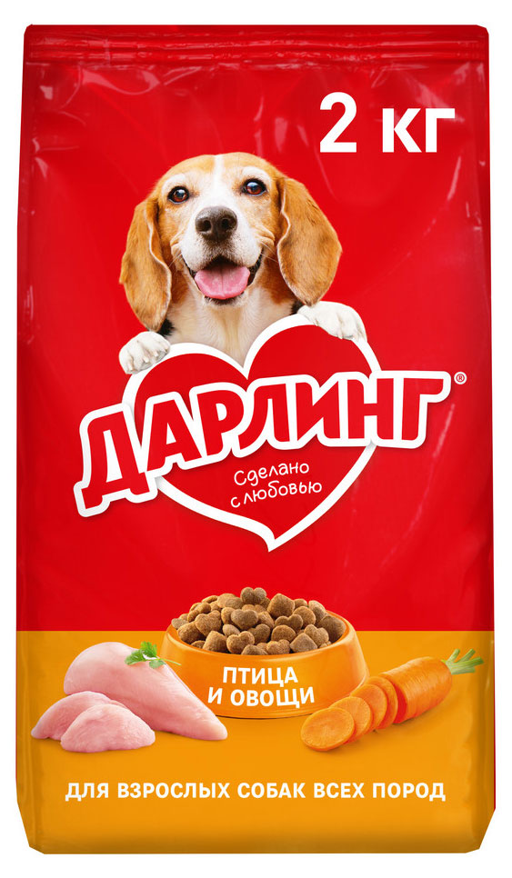 

Сухой корм для собак Дарлинг птица и овощи, 2 кг