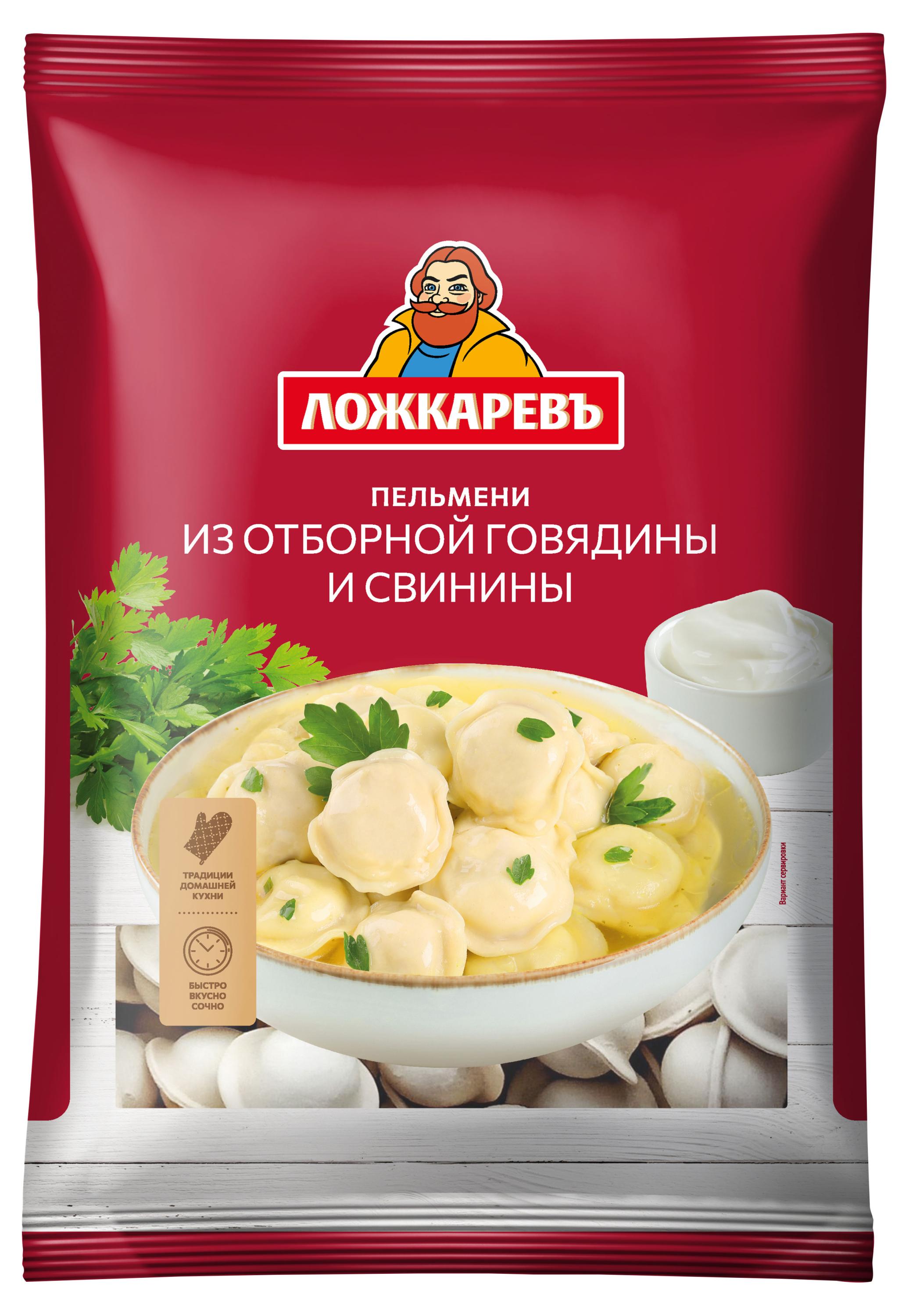 

Пельмени свино-говяжьи Ложкаревъ, 900 г