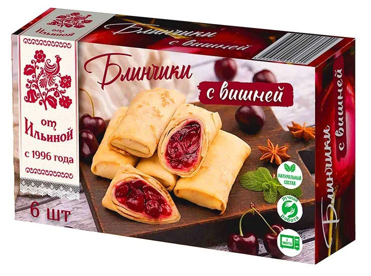 

Блинчики сладкие От Ильиной с вишней замороженные, 360 г