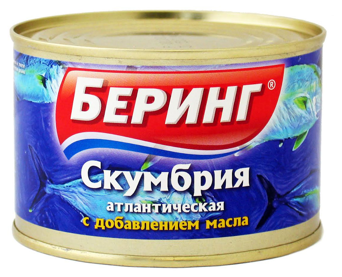 

Скумбрия атлантическая Беринг с добавлением масла, 250 г