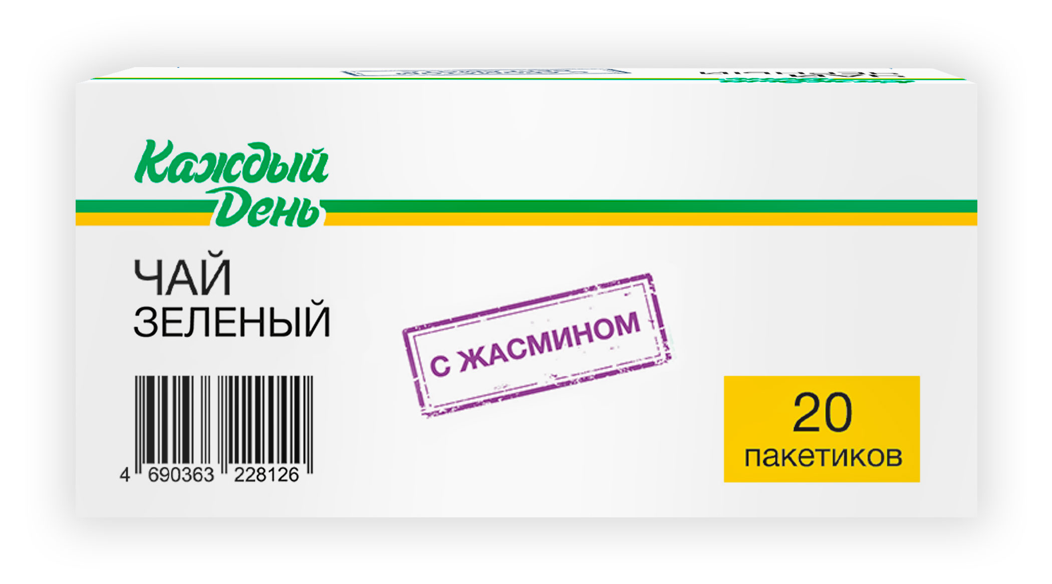 

Чай зеленый Каждый день с жасмином, 20х1,5 г