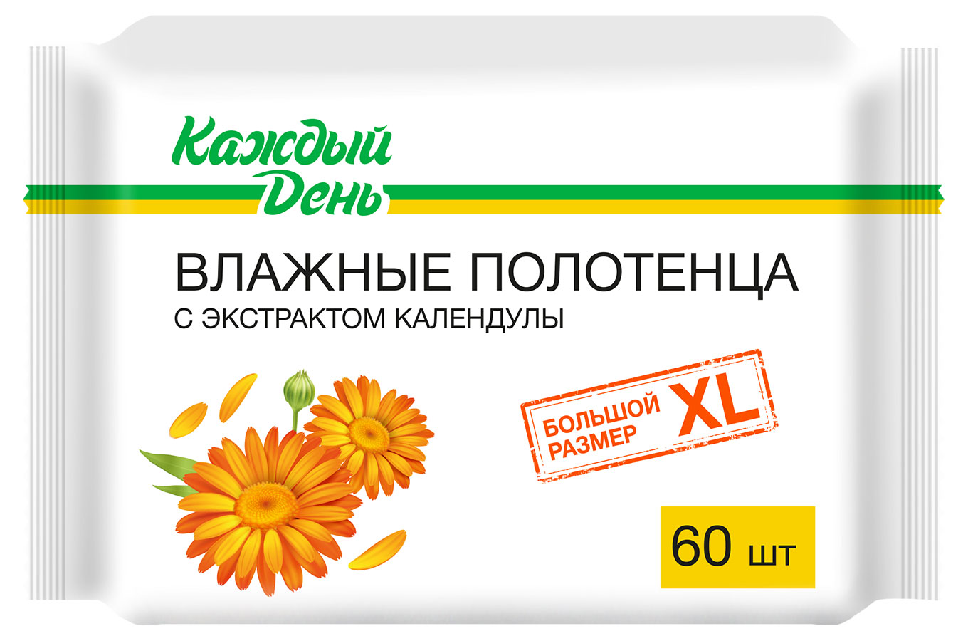 Изображение товара Полотенца влажные «Каждый день» очищающие универсальные XL, 60 шт