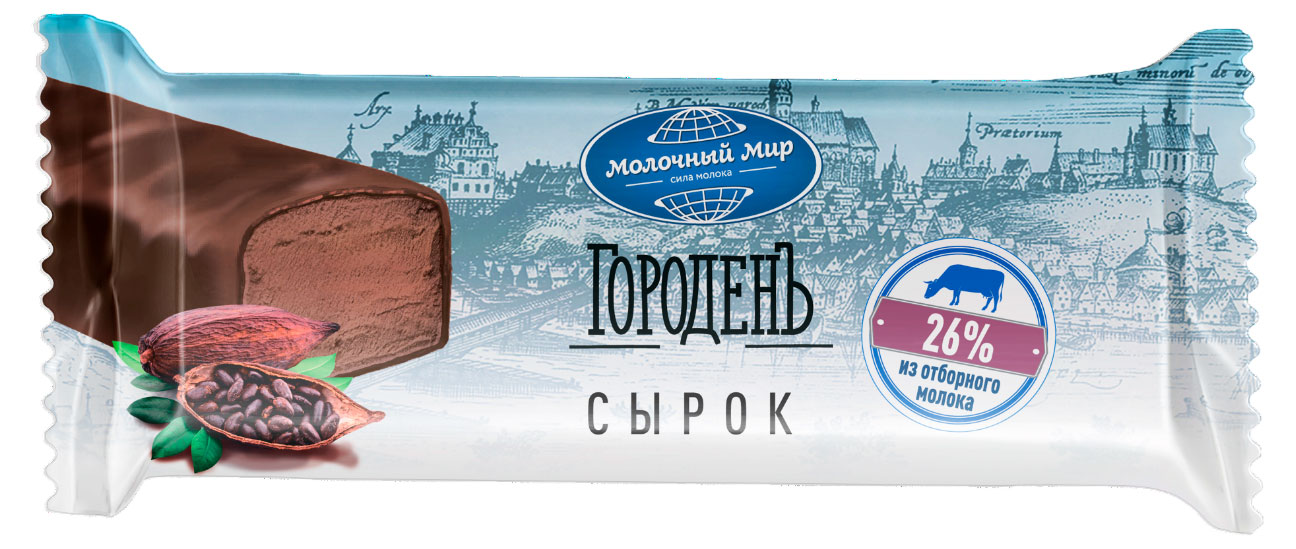 

Сырок творожный Городенъ глазированный какао-ваниль 26% БЗМЖ, 40 г