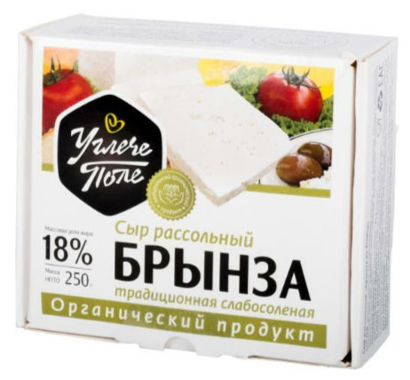 

Сыр рассольный брынза Углече Поле Organic 18% БЗМЖ, 250 г