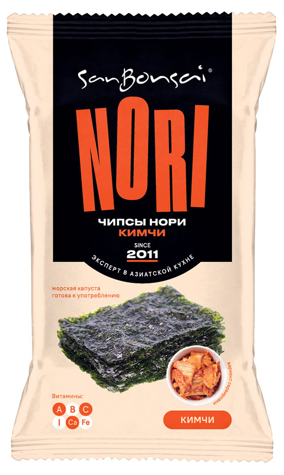 

Чипсы нори SanBonsai Кимчи, 4,5 г
