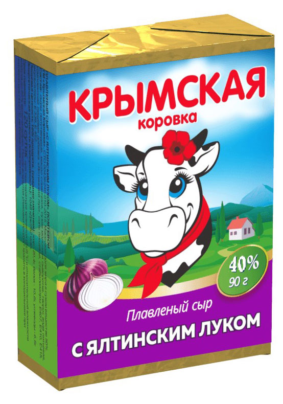 Изображение товара Сыр плавленый «Крымская Коровка» с луком 40% БЗМЖ, 90 г