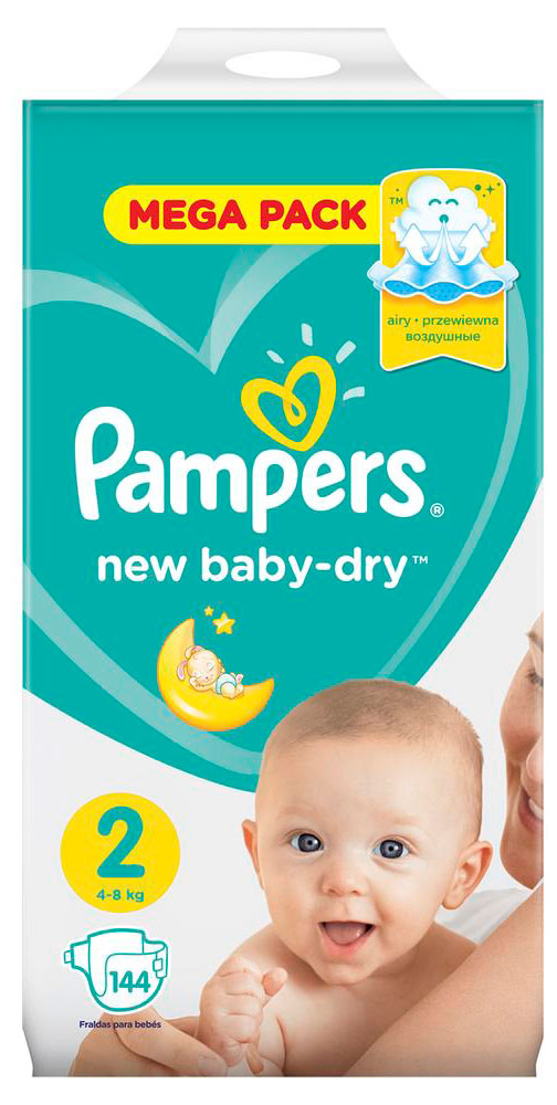 

Подгузники для детей Pampers New Baby-Dry 2 2-4 кг, 144 шт