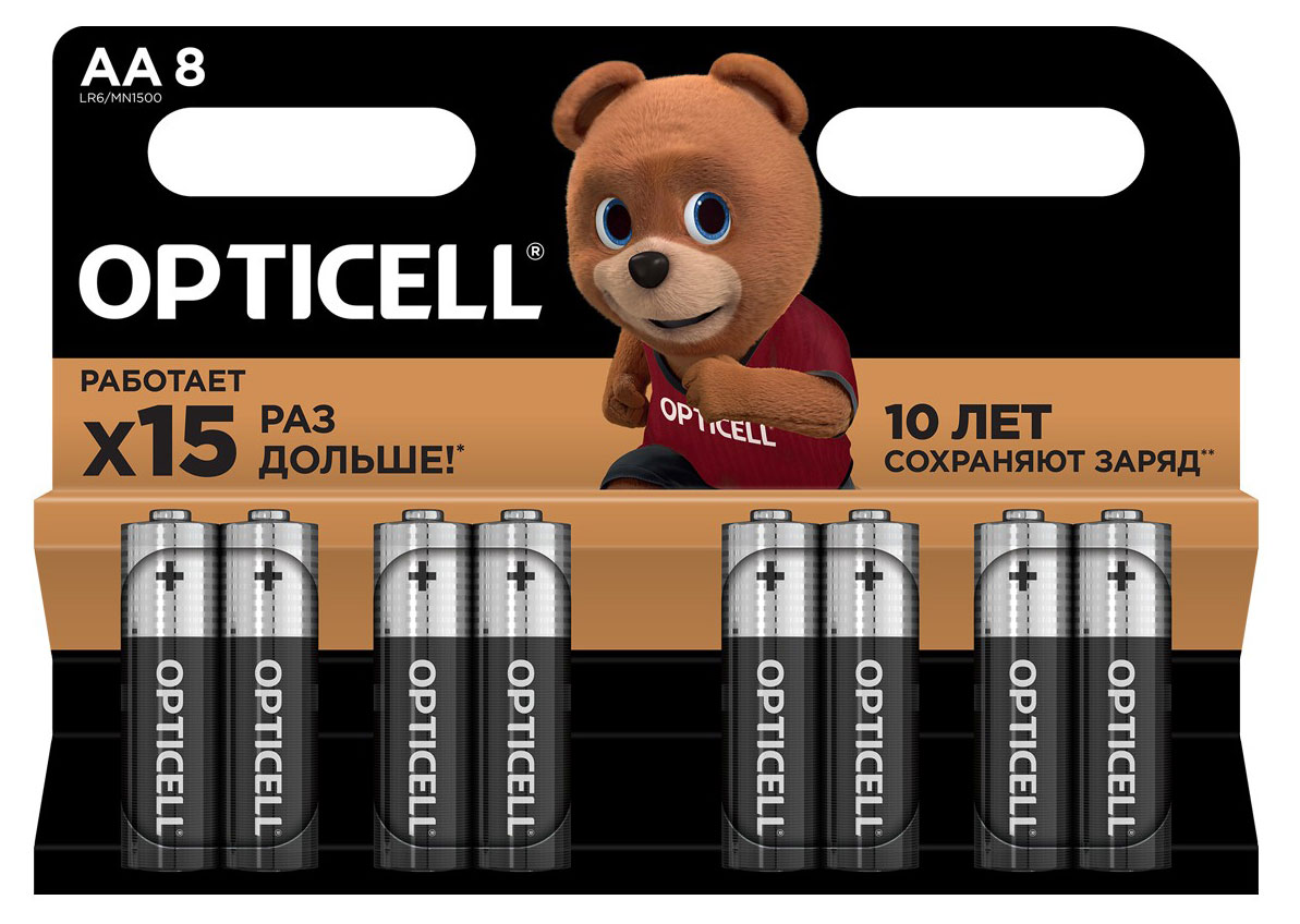 

Батарейка Opticell алкалиновая AA, 8 шт
