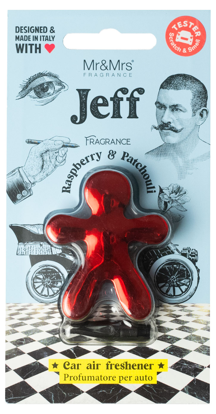 

Ароматизатор для автомобиля Mr & Mrs Fragrances Jeff Малина и Пачули красный хром, 5,5 см
